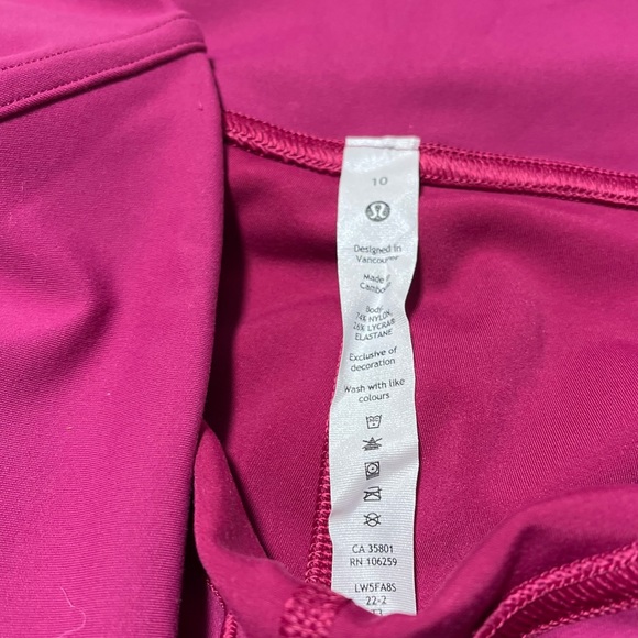 Lululemon Athletica Pink High Rise Cropped Leggings Size 10 - Picture 3 of 12